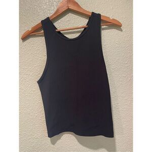 Athleta Womens Black Seamless Racerback Sleeveless Athletic Tank Top Medium